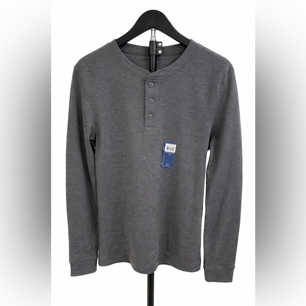 George Charcoal Long Sleeve Henley